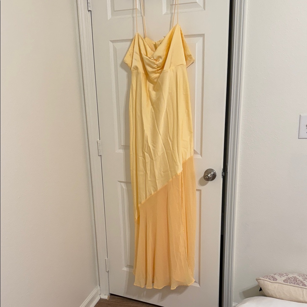Boohoo Plus Yellow Maxi Dress